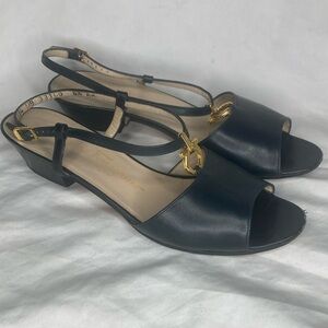 Salvatore Ferragamo Black Heels with Gold Accents